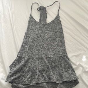 Super soft gray ruffled tank top